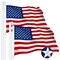 G128 2 PACK: USA American Flag 10x15FT Embroidered Spun Polyester